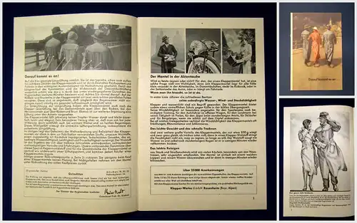 Klepper Katalog Darauf kommt es an 1935 Bekleidung Hüte Gamaschen  Mäntel mb