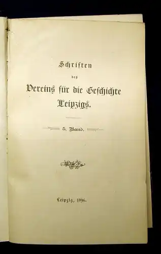 Schriften des Vereins für die Geschichte Leipzigs Bd. 5 apart Wissen js