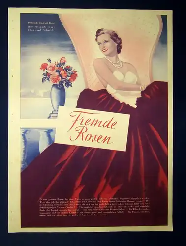 Or. Filmplakat "Fremde Rosen" Offsetdruck/Offsetlithographie 1930er Jahre js