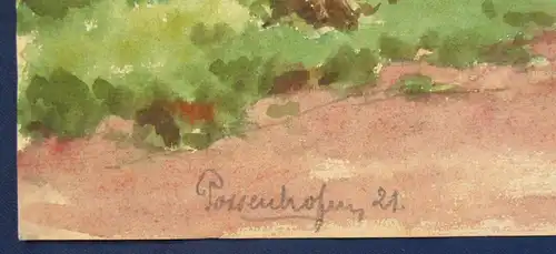 Egon Graf von Holtzendorff Aquarell Possenhofen/Starnberger See um 1920 j