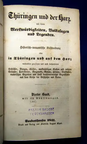 Sydow Thüringen und der Harz 1839-42 Einzige Ausgabe 82 lith. Tafeln umfassend m