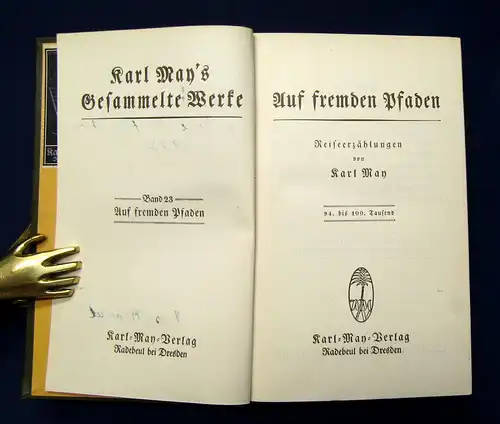 Karl May's Gesammelte Werke Bd.23 "Auf fremden Pfaden"um 1930 Klassiker mb
