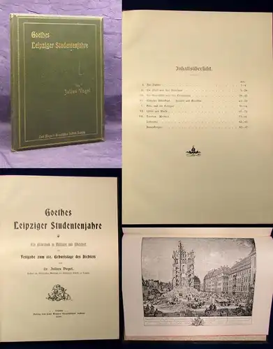 Vogel Goethes Leipziger Studentenjahre Ein Bilderbuch Festgabe 150.Geb. 1889 js