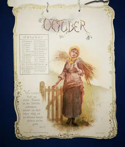 Shakespeare Kalender für 1894 Chromolithographie Jahrweiser Kalendarium js