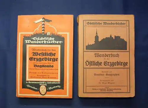 Wagner Wanderbuch für das Erzgebirge 2 Bd. 1923 Erzgebirge Vogtland Sachsen js