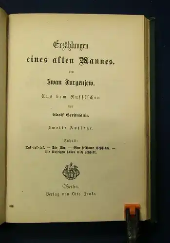 Iwan Turgeniews ausgewählte Werke 5 Bände in 1 Buch Mischauflage um 1890 js