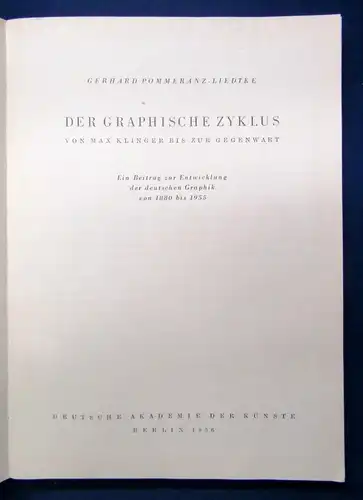 Liedtke Der Grpahische Zyklus von Max Klinger bis zur Gegenwart 1956 js