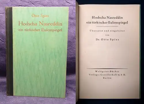 Spies Hodscha Nasreddin ein türkischer Eulenspiegel o.J. Klassiker Lyrik js