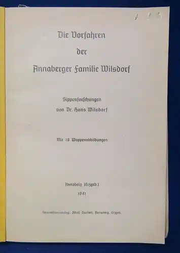 Wilsdorf Die Vorfahren der Annaberger Familie Wilsdorf 1941 18 Wappenabb. js