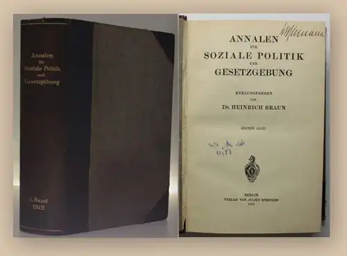 Braun Soziale Politik und Gesetzgebung 1912 1 Bd Geschichte Gesellschaft xy