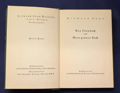 Hermann Löns 2 (von 3) Bänden 1927 6 Romane Belletristik Literatur Lyrik js