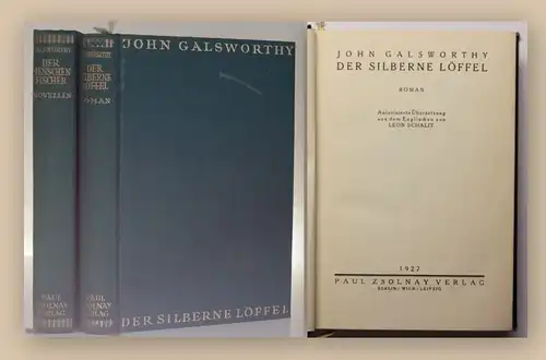Galsworthy Der silberne Löffel 2 Bde Gesamtausgabe 1927 Roman Belletristik xy