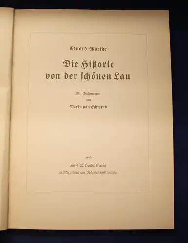 Mörike Die Historie von der schönen Lau Mit Zeichnungen, Märchen Erzählungen js