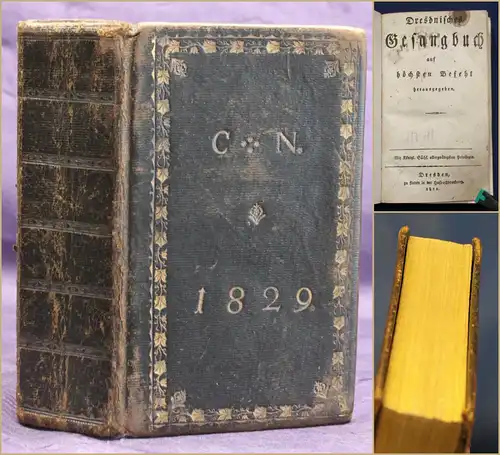 Dresdnisches Gesangbuch auf höchstem Befehl herausgegeben 1811 Religion sf