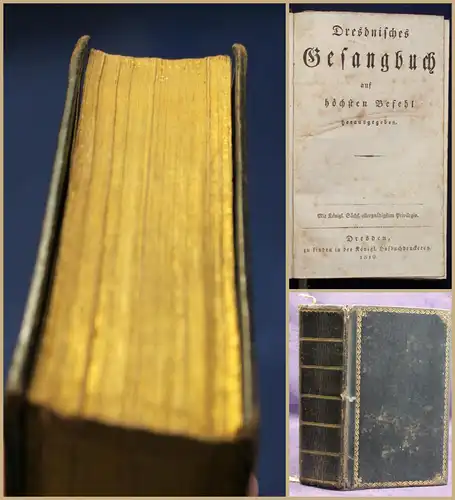 Dresdnisches Gesangbuch auf höchstem Befehl herausgegeben 1819 Religion sf