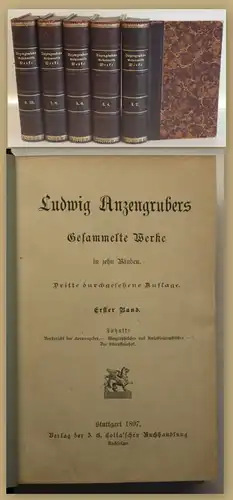 Ludwig Anzengrubers Gesammelte Werke 1897 5 Bde Belletristik Klassiker sf