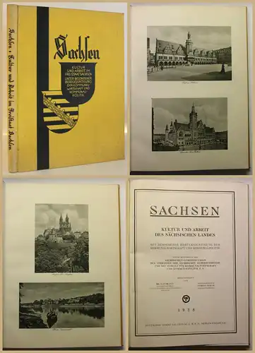 Naumann/ Stein Sachsen Kultur und Arbeit des sächs. Landes 1928 Geschichte sf