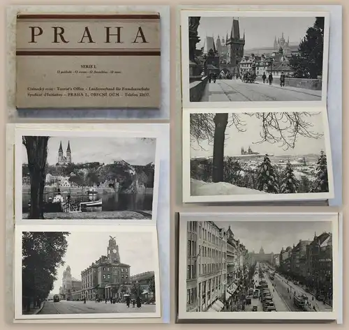 12 Ansichtskarten Postkarten Praha Prag Serie I um 1930 Tschechien Fotografie