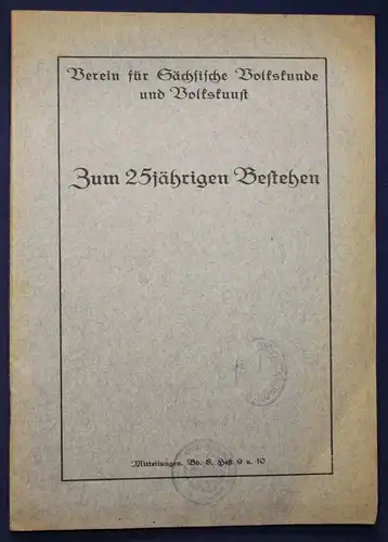 Mitteilungen des Vereins für Sächs. Volkskunde & Volkskunst Bd 8 1922 sf