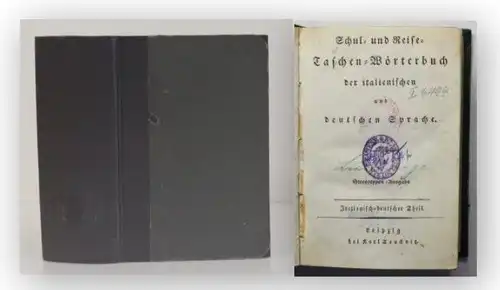 Taschenwörterbuch der italienischen/ deutschen Sprache um 1850 Lexika xy