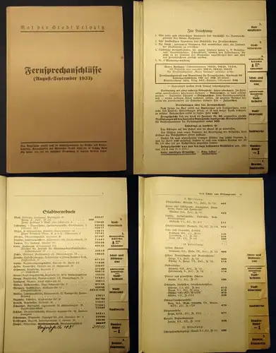 Oberbürgermeister Fernsprechanschlüsse(August/September 1933) Verzeichnis Amt j