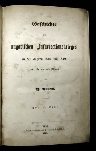 Geschichte des ungarischen Insurrectionskrieges EA selten 1848-49 2 Bde. j