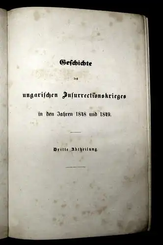 Geschichte des ungarischen Insurrectionskrieges EA selten 1848-49 2 Bde. j