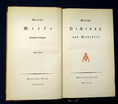 Goethes Werke 1-10 komplett Sanssouci-Ausgabe um 1920 dekorativer HLdr. js