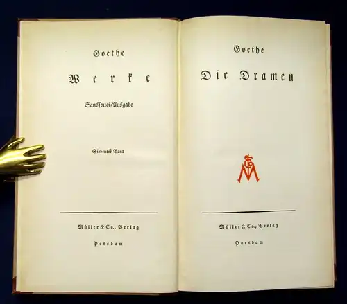 Goethes Werke 1-10 komplett Sanssouci-Ausgabe um 1920 dekorativer HLdr. js
