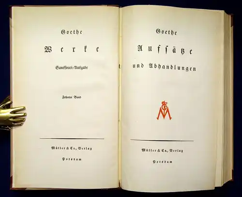 Goethes Werke 1-10 komplett Sanssouci-Ausgabe um 1920 dekorativer HLdr. js