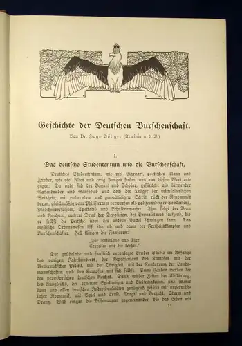 Böttger Handbuch für den Deutschen Burschenschafter 1909 Militaria j