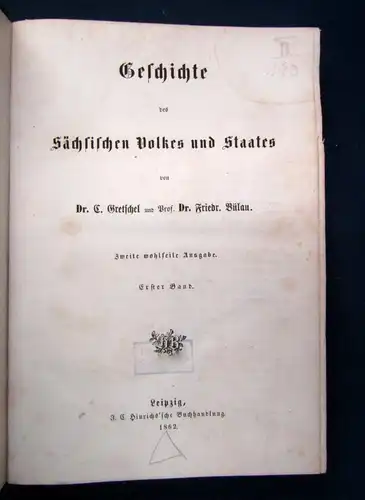 Gretschel Geschichte des Sächsischen Volkes und Staates 1862 Politik js