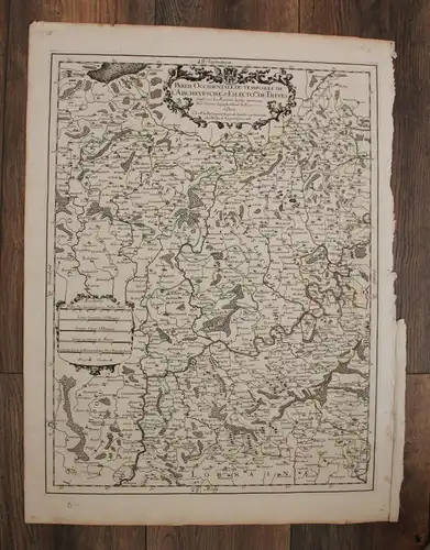 Orig. grenzkol. Kupferstichkarte "Partie Occidentale du Temporel" 1681 sf