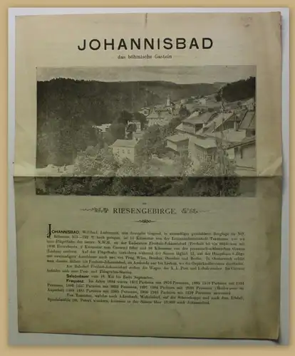 Orig. Prospekt Johannisbad um 1880 Kurort Reise Ortskunde Landeskunde Bayern sf