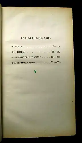 Geisow Dantes Commedia Deutsch 1922 Deutsche Ausgabe Literatur js