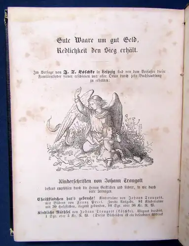 Traugott Familienlieder u. häusliche Gelegenheitsdichtungen 1857 EA Richter js