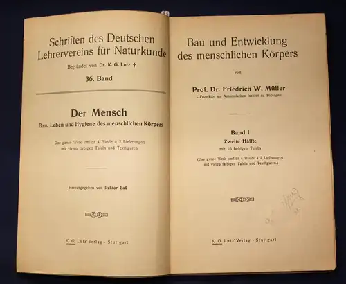 Bau und Entwicklung des menschlichen Körpers 2 Bände 1 & 2 komplett 1914 js