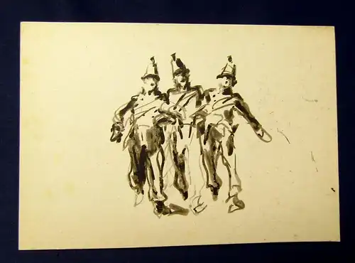 Hanns Georgi Tuschezeichnung Unikat "Figurengruppe" um 1950 Kunst js