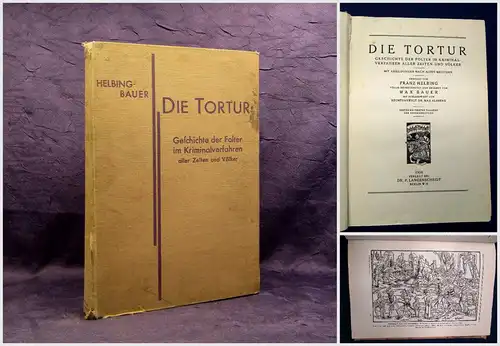 Langenscheidt Sammlung kulturgesch. Werke Helbing-Bauer Die Tortur 1925 OA mb