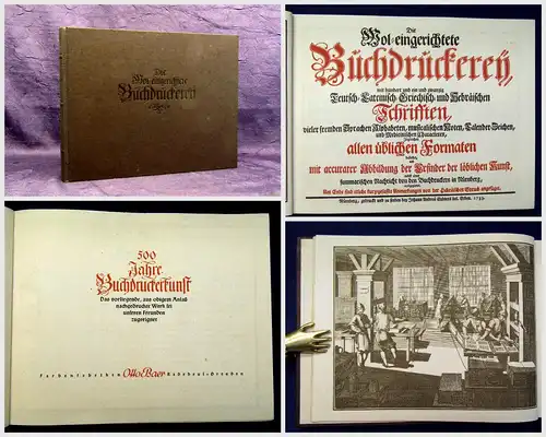 500 Jahre Buchdruckerkunst um 1940-50 Geschichte Buchdruck Kunst mb