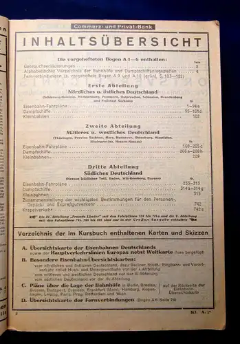 Kursbuch d. Eisenbahn- Luftverkehrverbindungen u.a. in Deutschland um 1930