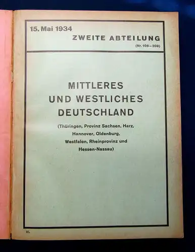 Kursbuch d. Eisenbahn- Luftverkehrverbindungen u.a. in Deutschland um 1930