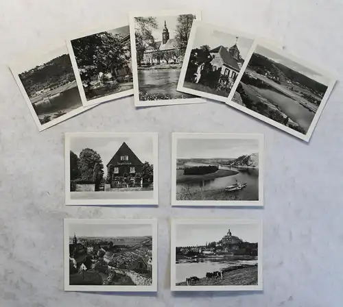 Gasthaus zum Jägerheim am Golkwald Löbsal bei Meißen 9 Fotobildchen um 1930 xz