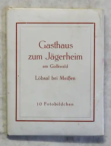 Gasthaus zum Jägerheim am Golkwald Löbsal bei Meißen 9 Fotobildchen um 1930 xz