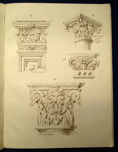 Schaefer Anleitung zu architektonischen Skizzierübungen 1897 selten 1892 js