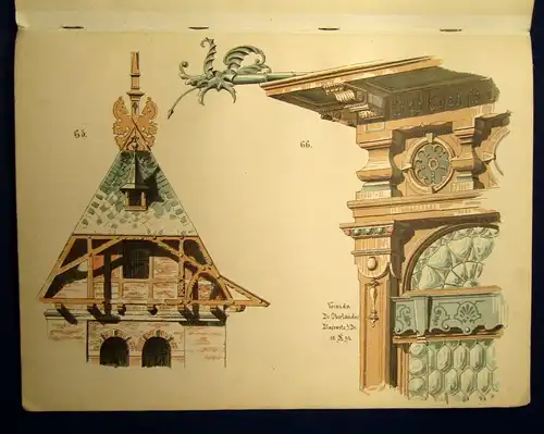 Schaefer Anleitung zu architektonischen Skizzierübungen 1897 selten 1892 js