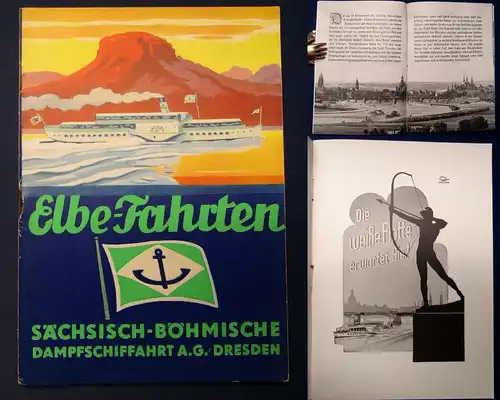 Sächs. Böhmische Dampfschiffahrt Aktiengesellschaft Elbefahrten um 1930 js