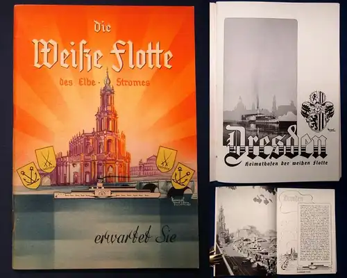 Or. Broschur Die weiße Flotte des Elbe-Stromes um 1930 Hempel Dresden js