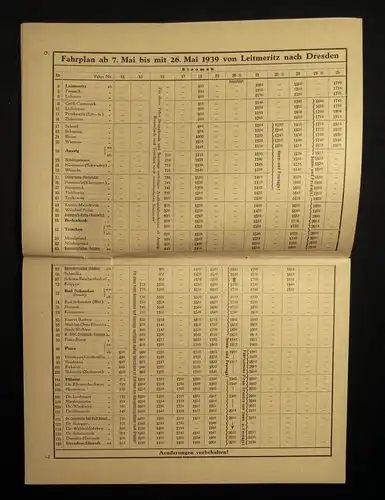 Sächs. Böhmische Dampfschiffahrt Aktiengesellschaft Fahrpläne u. Preise 1939 js