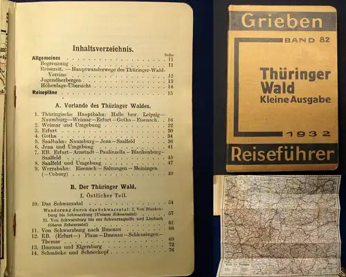 Griebens Reiseführer 1932 Thüringer Wald Band 82 komplett Guide Ortskunde js